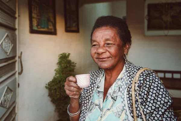 A Serenity client enjoying a calm moment at home
